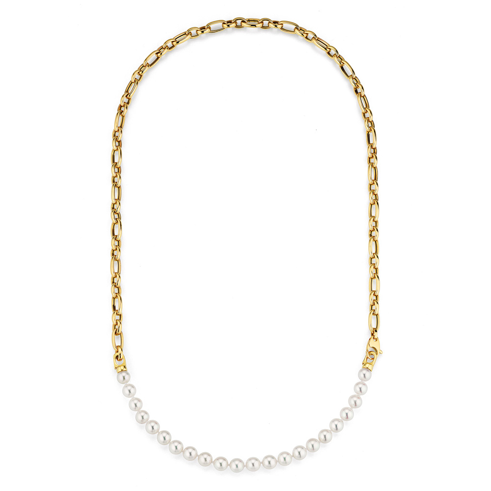 Yana Nesper Halskette aus Gelbold mit Akoyaperlen Balthasar