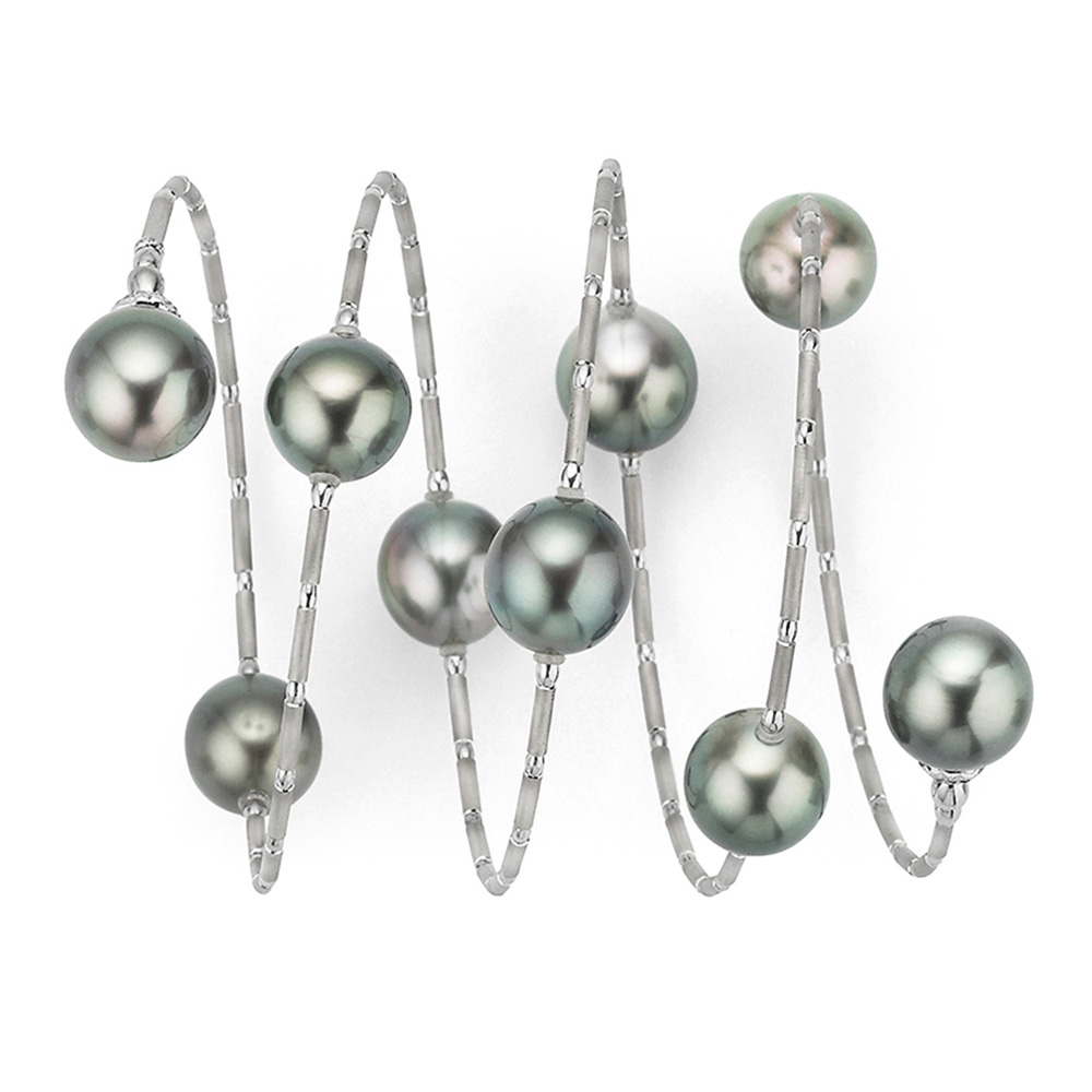 Yana Nesper Edles Perlenarmband in Weißgold mit Tahitiperlen WrapME