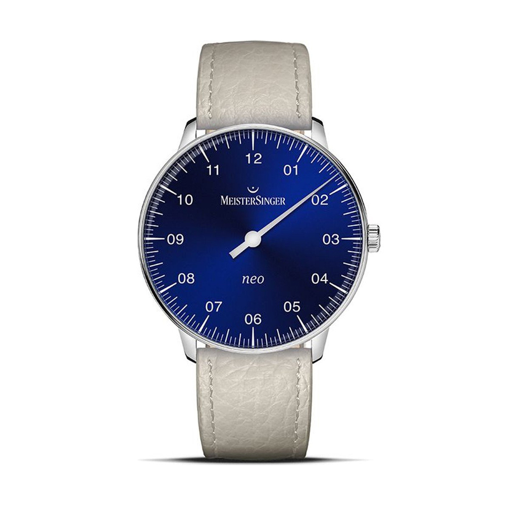 MeisterSinger Neo blau mit Saphirglas